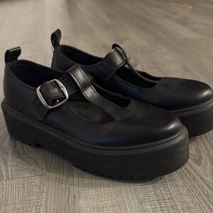 ASOS Black Platform Mary Jane Shoes